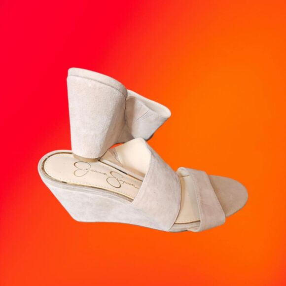 Jessica Simpson Cayren Leather Strap Wedge Sandal Nude Size 7M (4456) - Picture 2 of 4